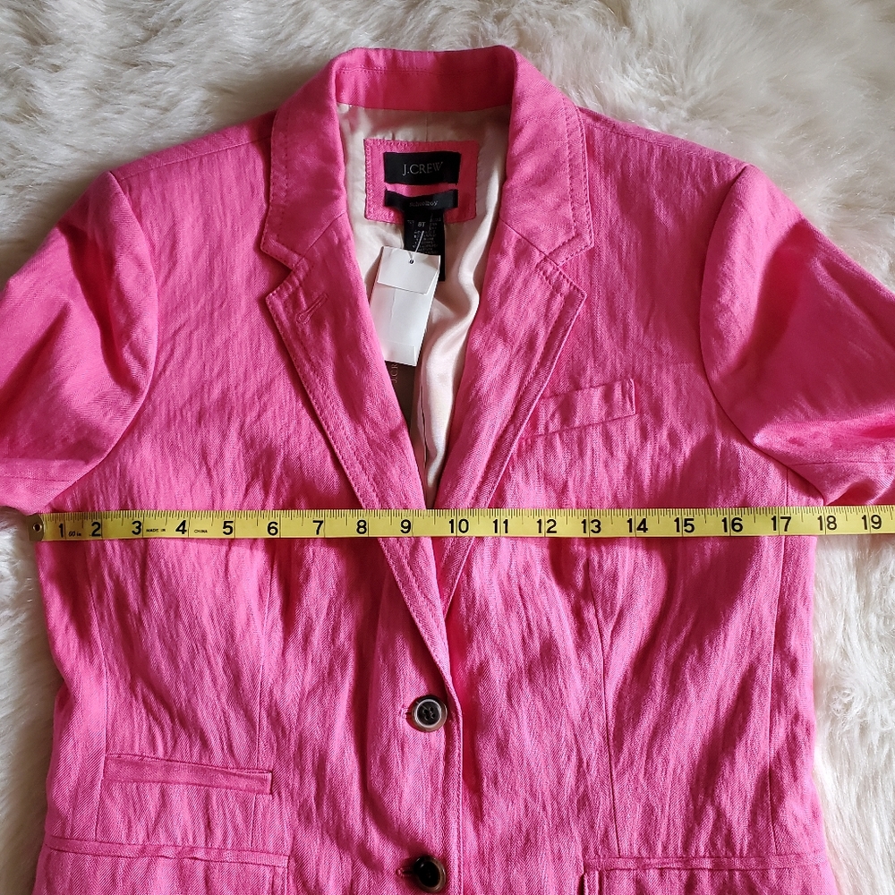 J. Crew Schoolboy Herringbone Pink Blazer Size 8 Tall NWT - Picture 12 of 16